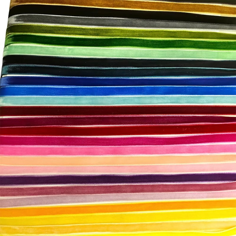 Chenkou Craft 30 Yards 3/8" Velvet Ribbon Total 30 Colors Assorted Lots Bulk (Multicolored, 3/8"(10mm)) - Image 4